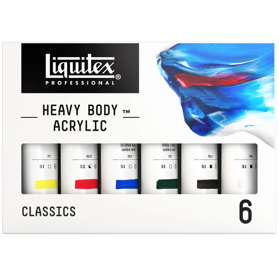 Liquitex 59ml Heavy Body Acrylic Paints Classic Set Of 6 - Nail Gallerys