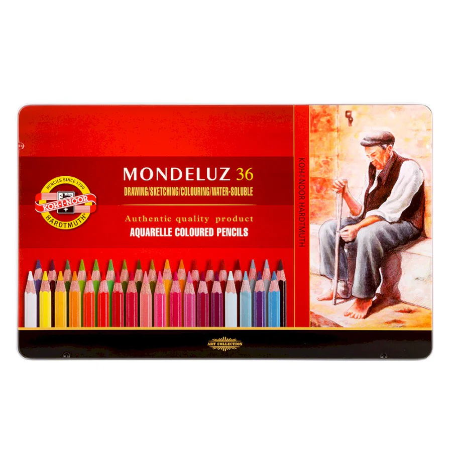 Koh-I-Noor Mondeluz Aquarelle Pencils Tin of 36 - Nail Gallerys