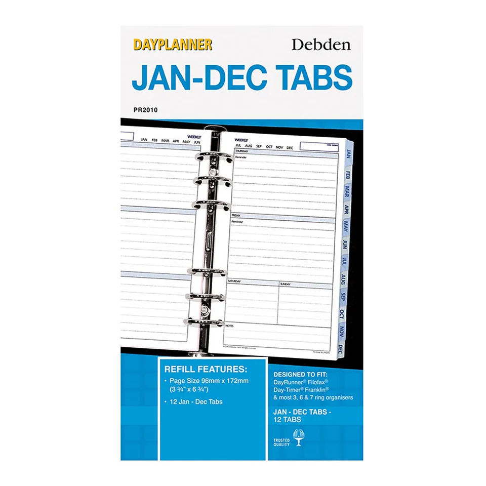 Debden Personal Dayplanner Tabs Jan-dec - Nail Gallerys