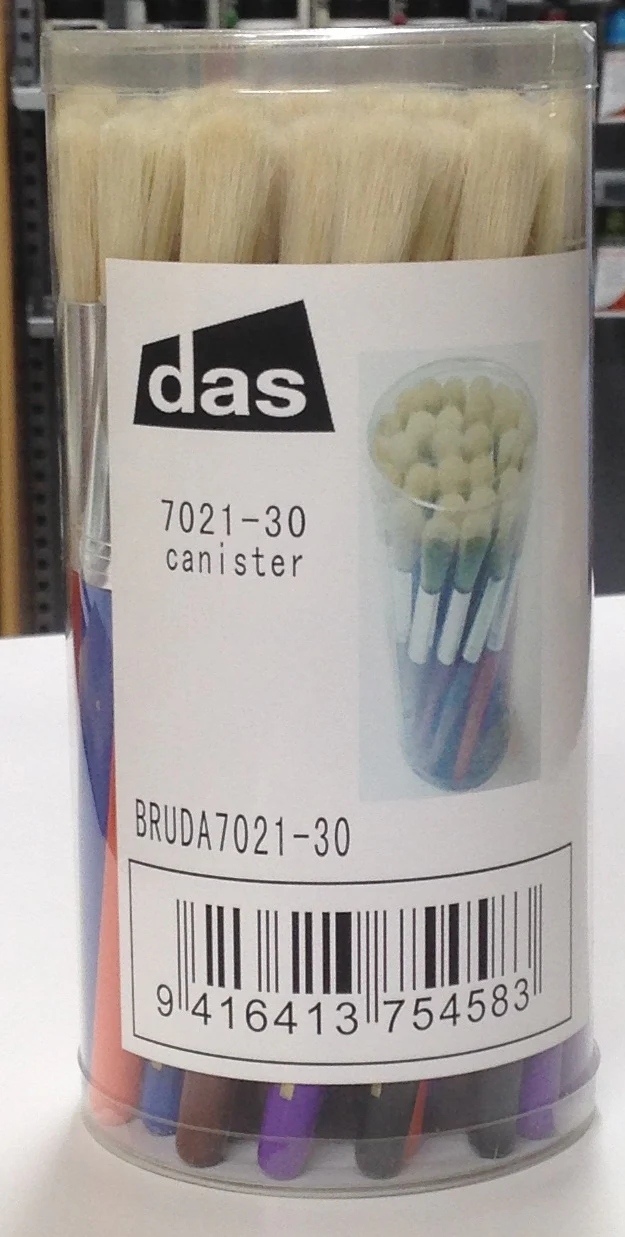 Das Round Bristle Plastic Handle Brush Set Canister - Nail Gallerys
