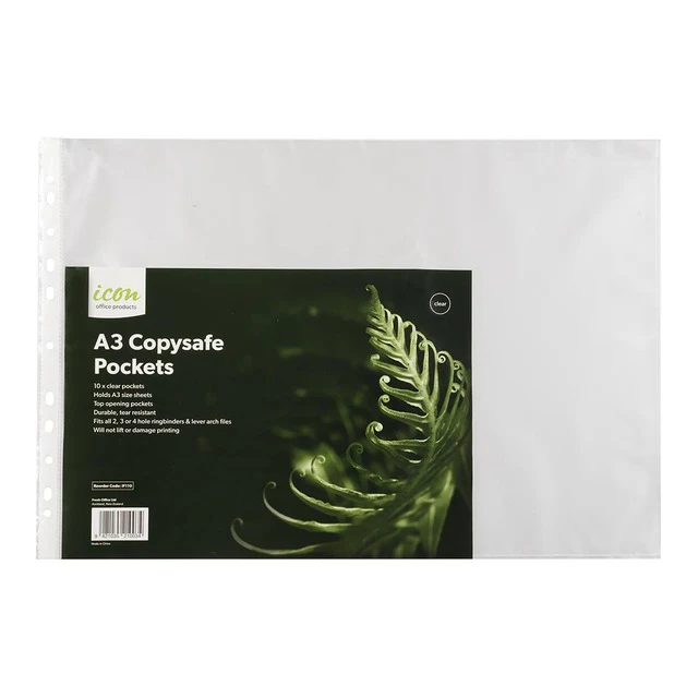 Icon Copysafe Pockets A3 Landscape - Pack Of 10 - Nail Gallerys