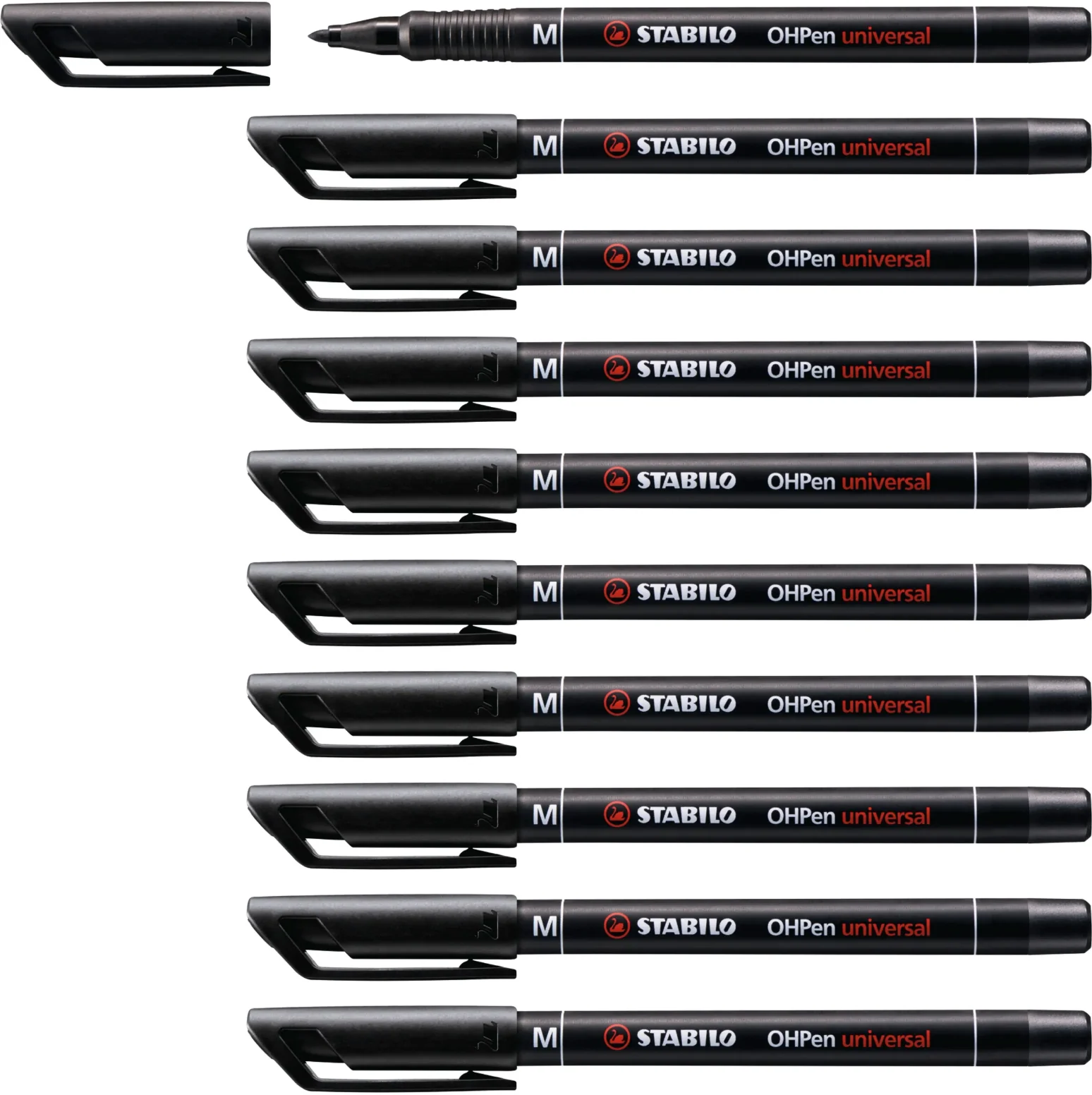 Stabilo Ohpen Universal Permanent Superfine Black Overhead Projector Pens - Pack Of 10 - Nail Gallerys