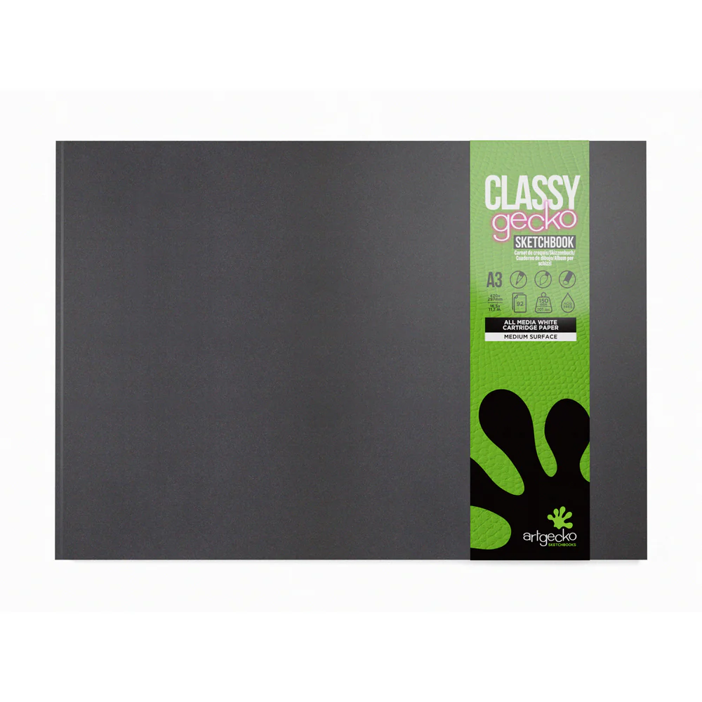 Artgecko Classy Casebound Landscape 92 Page 46 Sheet 150gsm White Sketchbooks - Nail Gallerys