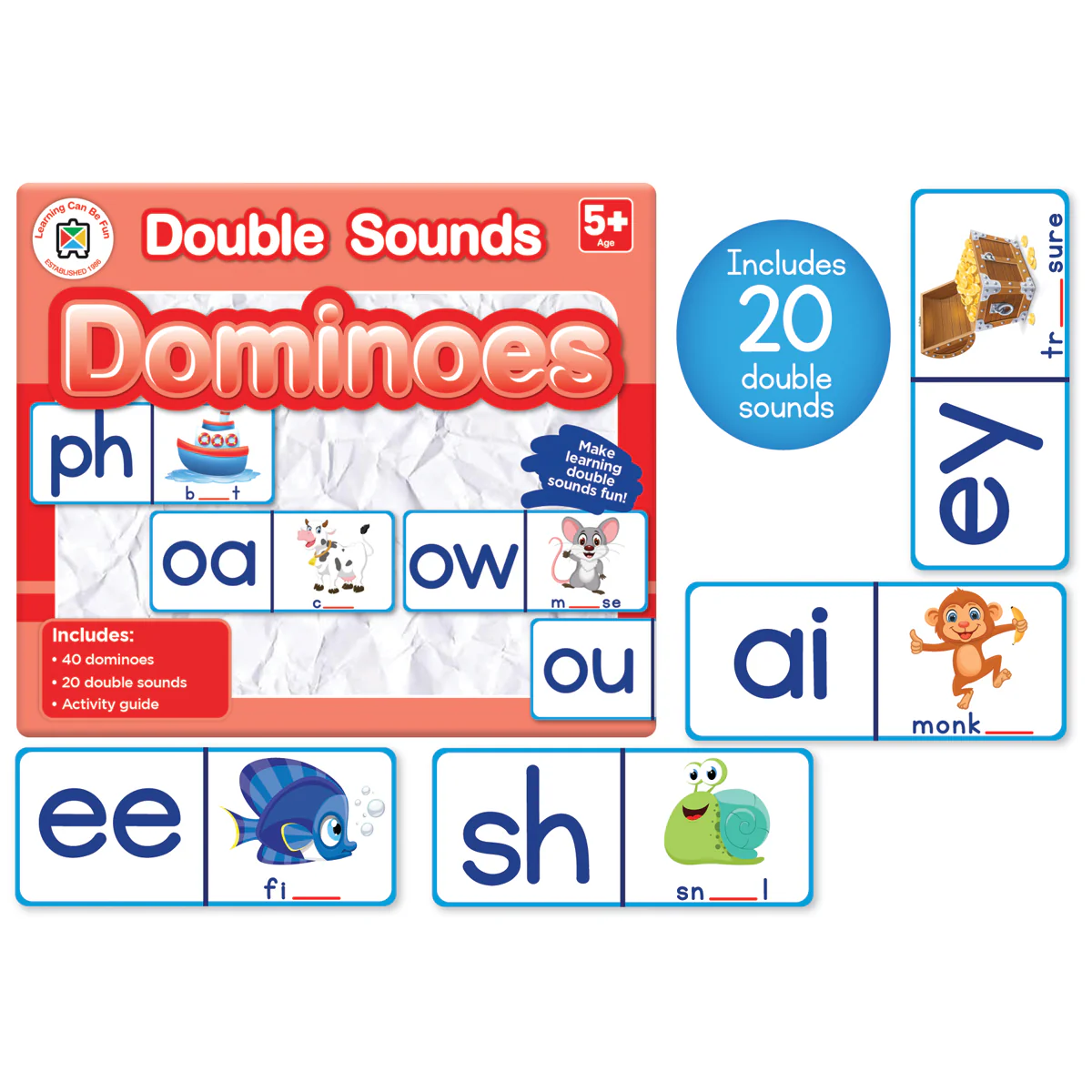 Learning Can Be Fun Double Sounds Dominoes - Nail Gallerys