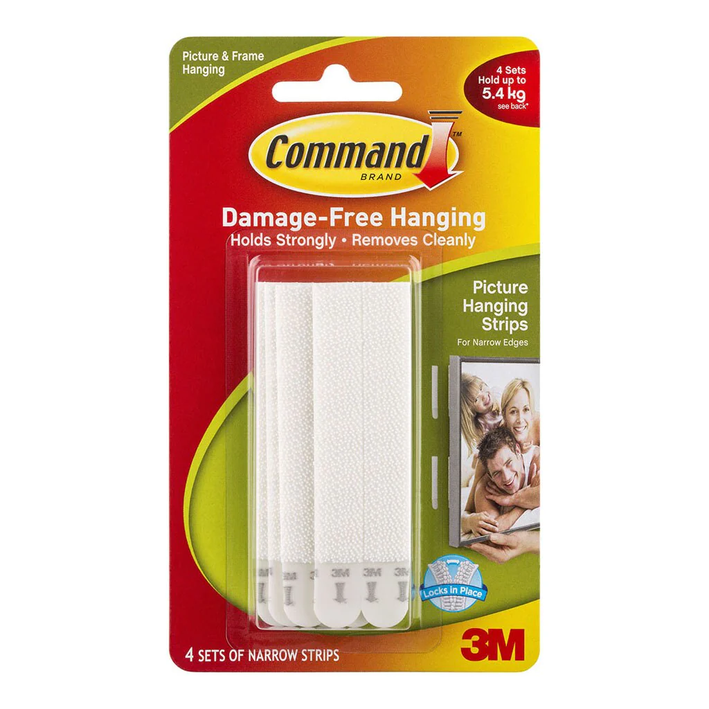 Command Strips Picture Hanging 17207 Narrow White Pack Of 4 Sets - Nail Gallerys