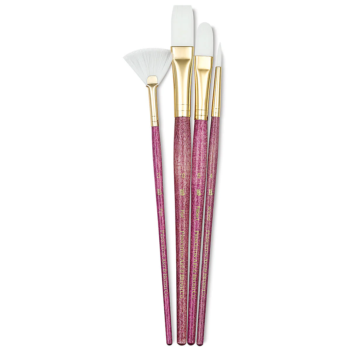 Princeton Real Value Synthetic White Taklon 9182 Brushes Set Of 4 - Nail Gallerys