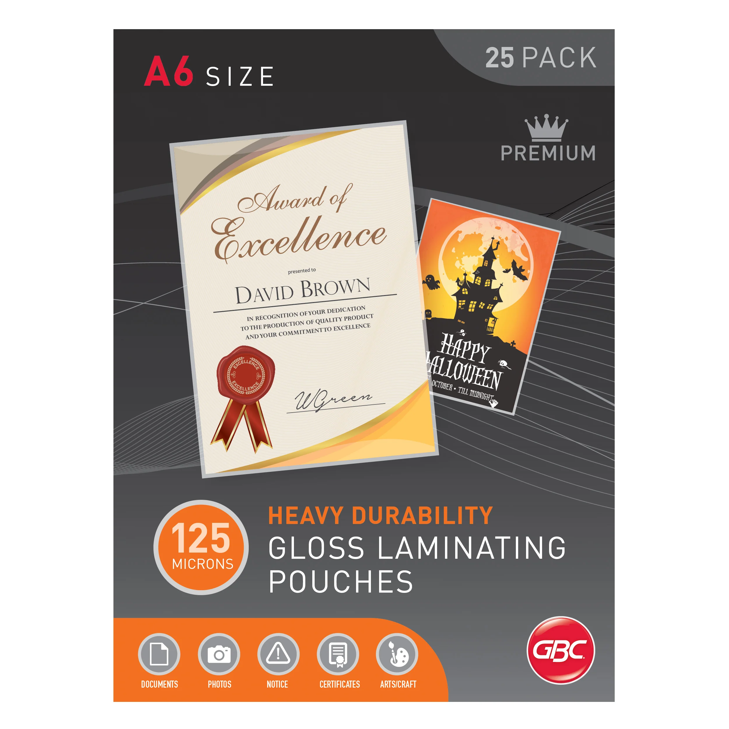 GBC A6 125 Micron Laminating Pouches Pack Of 25 - Nail Gallerys