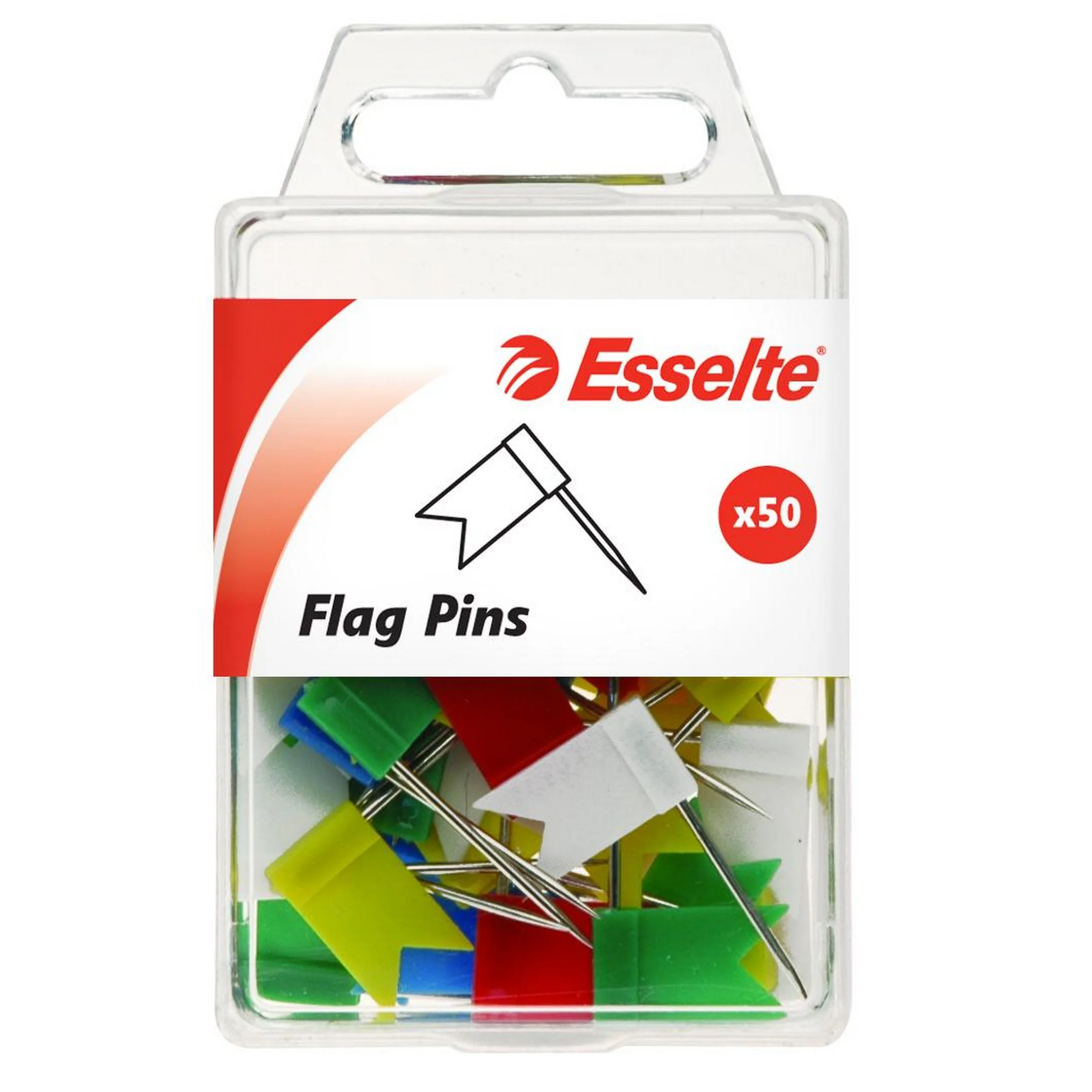 Esselte Flag Pins Assorted Pack Of 50 - Nail Gallerys