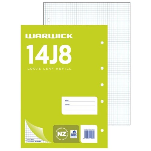 Warwick Refill 14j8 Loose Leaf 40 Leaf A4 5mm - Nail Gallerys