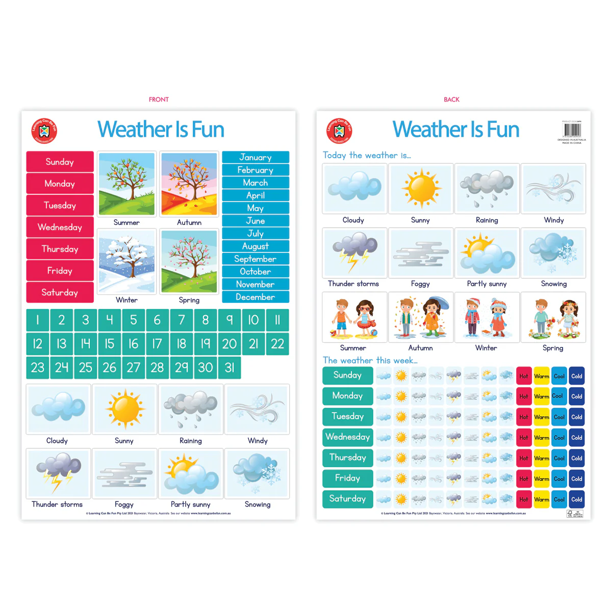 Learning Can Be Fun Weather Is Fun Wall Chart - Nail Gallerys