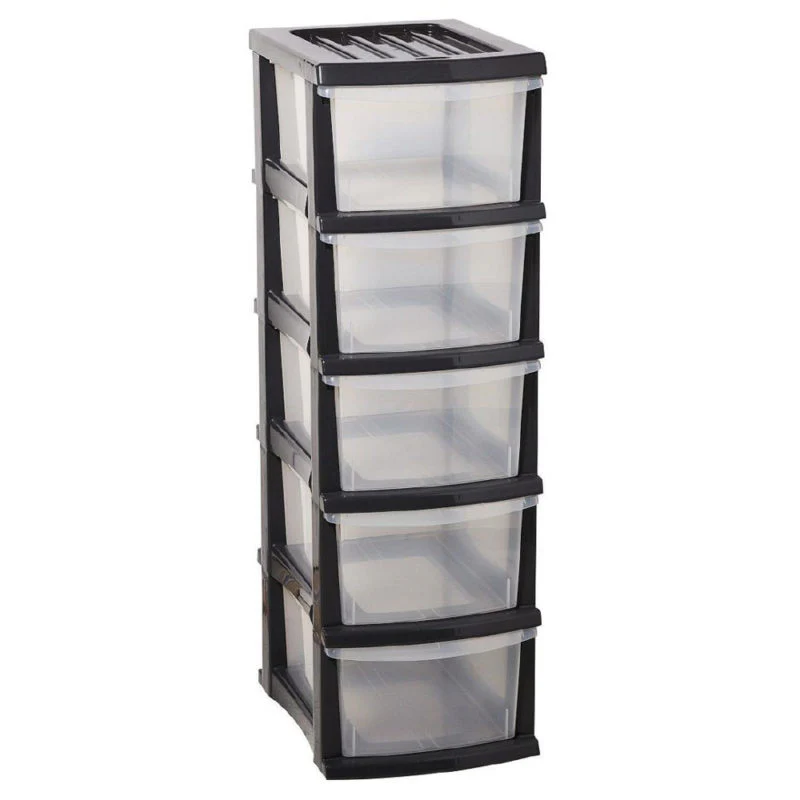 Taurus Storage Organiser Grey 5 Drawer - Nail Gallerys
