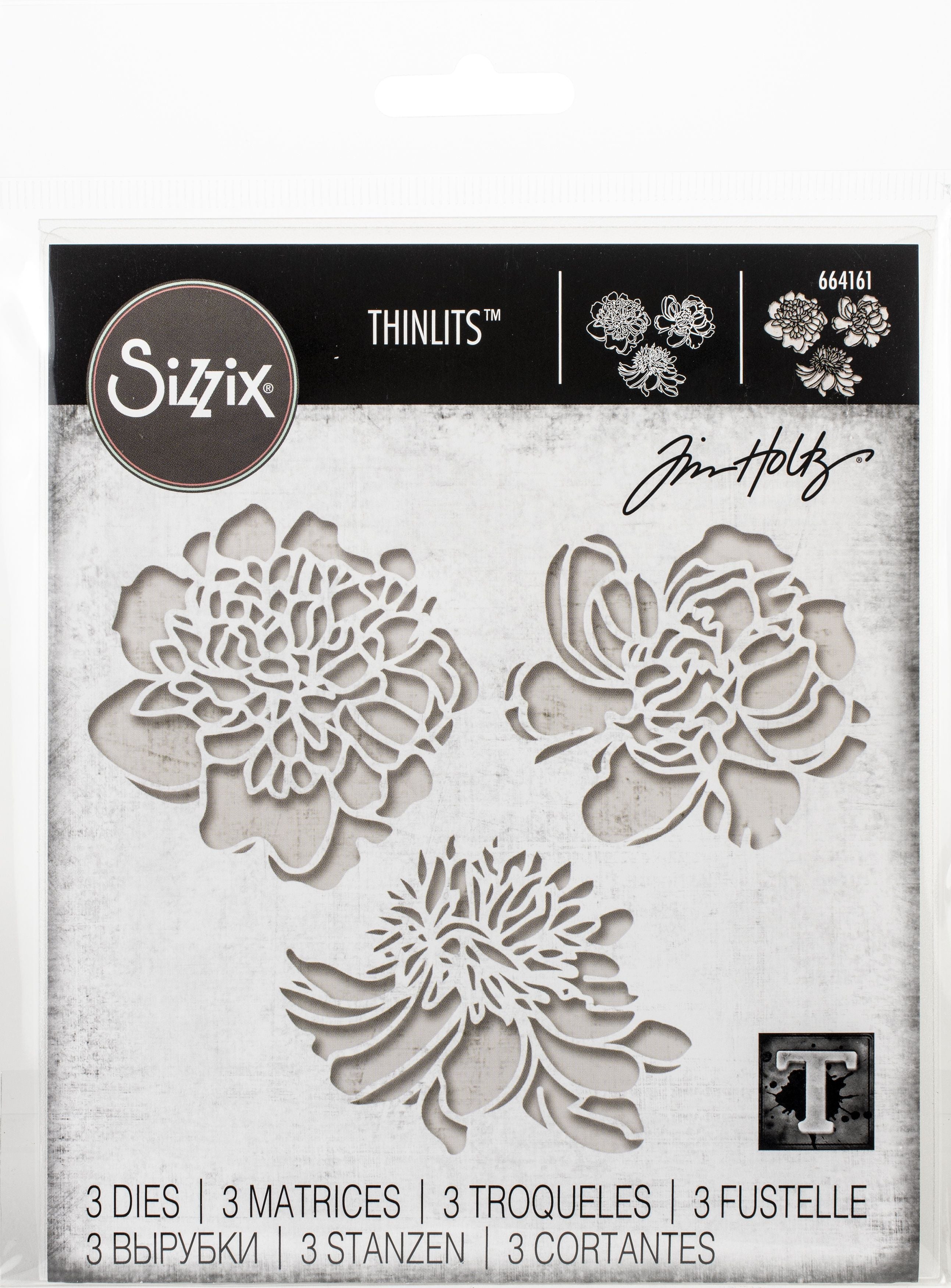 Sizzix by Tim Holtz Cutout Blossoms Thinlits Dies 3 Pieces - Nail Gallerys