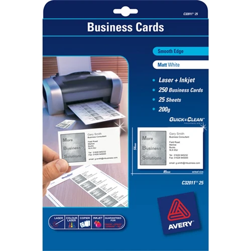 Avery Business Cards C32011-25 25 Sheets Inkjet Laser - Nail Gallerys