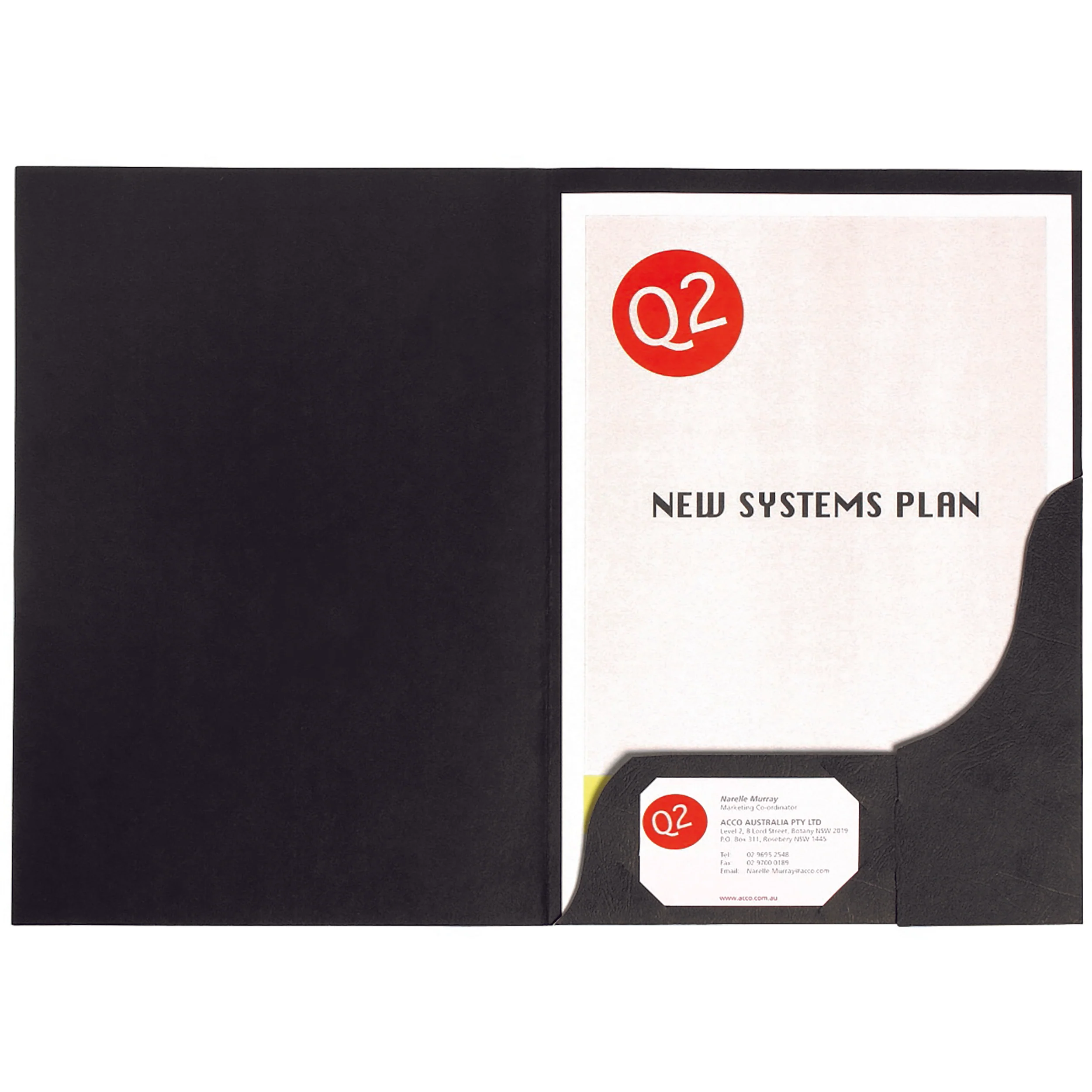 Marbig Professional Presentation Folders A4 Leathergrain Black Pack Of 20 - Nail Gallerys