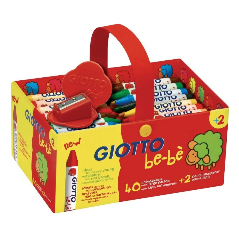 Giotto Be-Be Large Wax Crayons School Pack of 40 - Nail Gallerys
