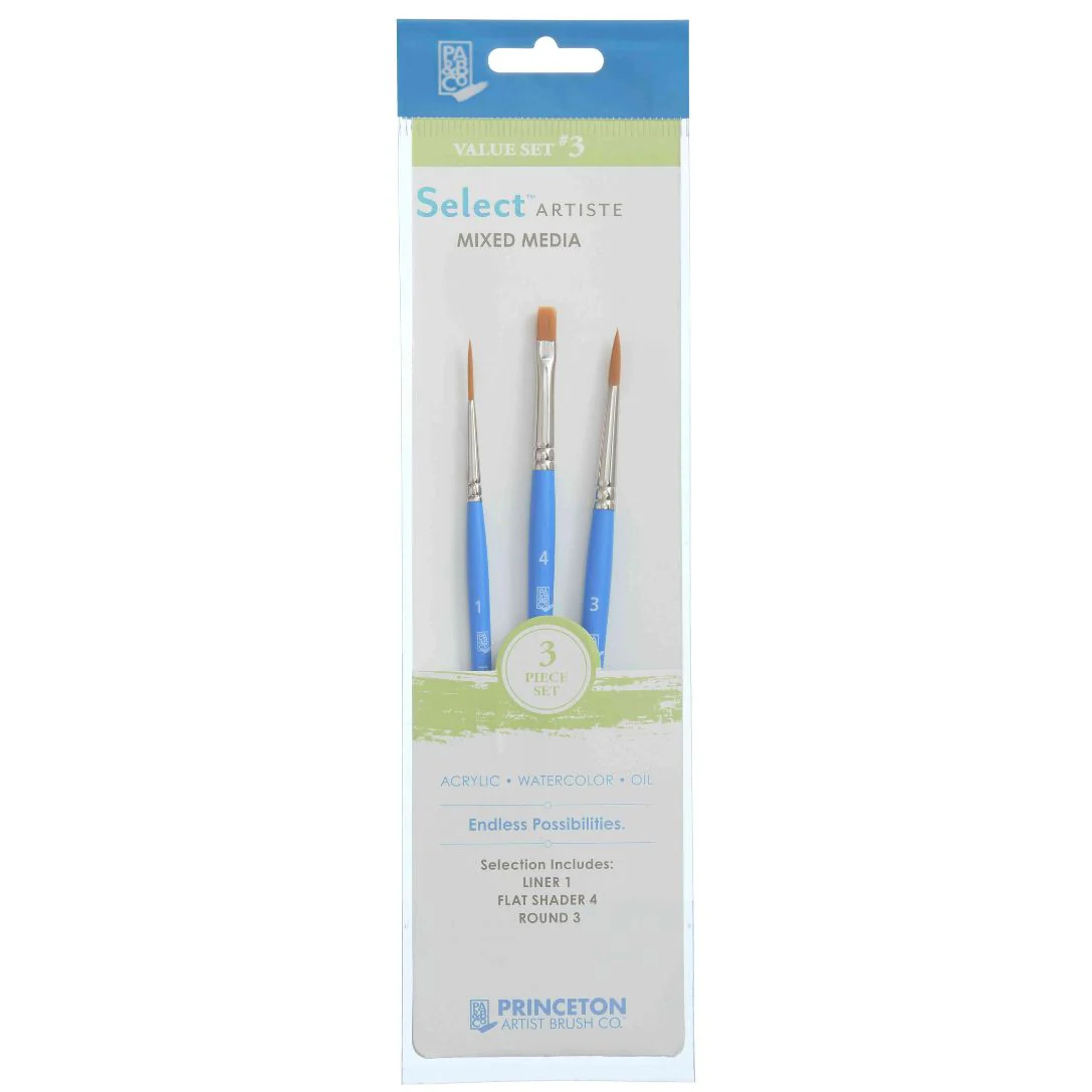 Princeton Select Artiste Brush Set No. 3 - Set of 3 - Nail Gallerys