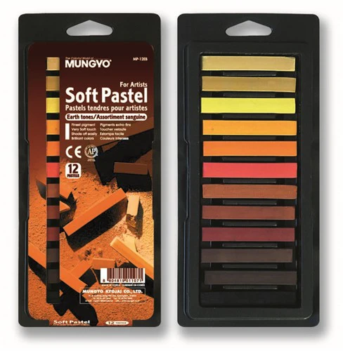 Mungyo Artist Square Earthtone Soft Pastels - Blister Set Of 12 Colours - Nail Gallerys