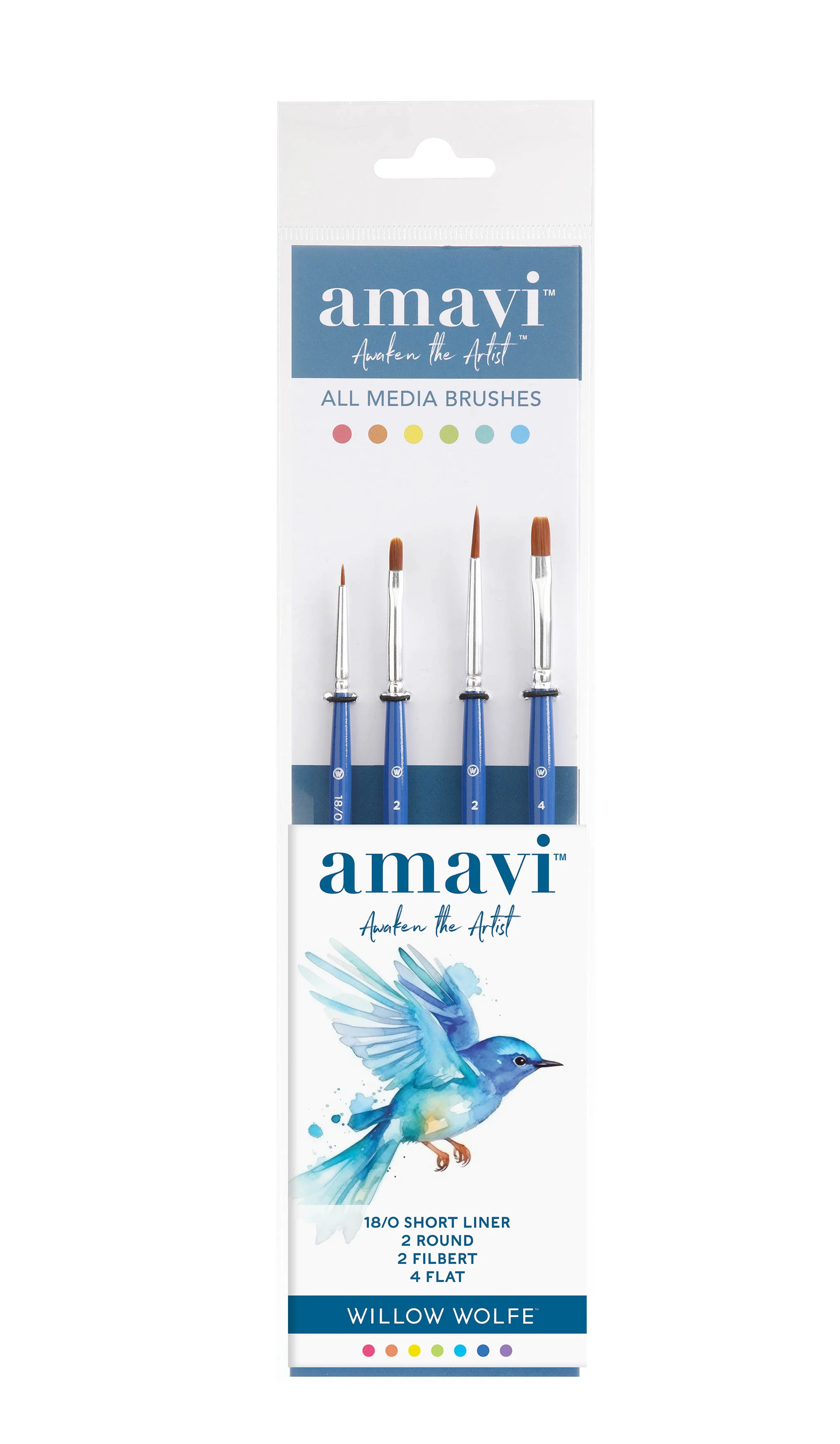 Willow Wolfe Amavi Details Golden Taklon Brush Set - Nail Gallerys