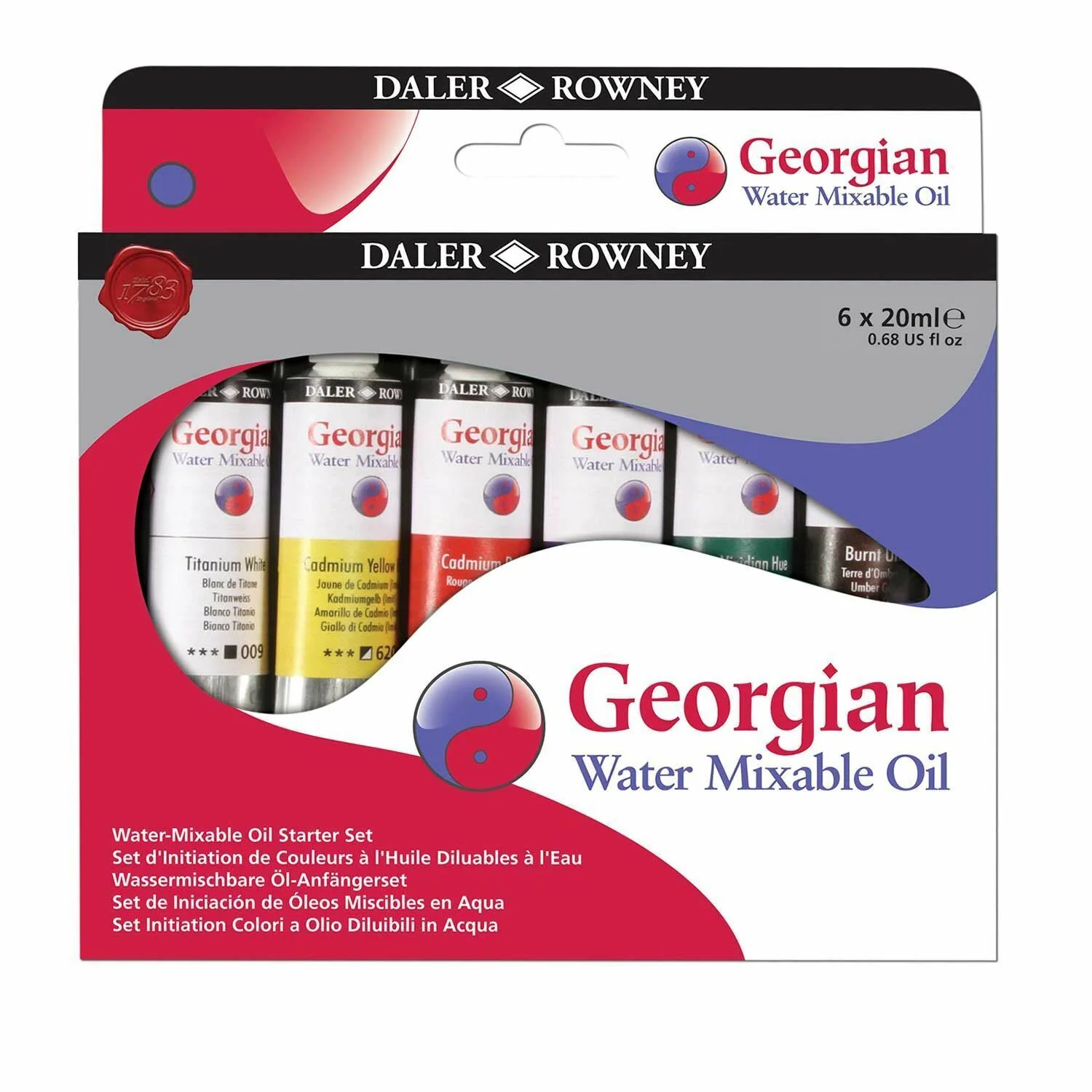 Daler Rowney Georgian Water Mixable Oil Paints Starter Set of 6x20ml - Nail Gallerys