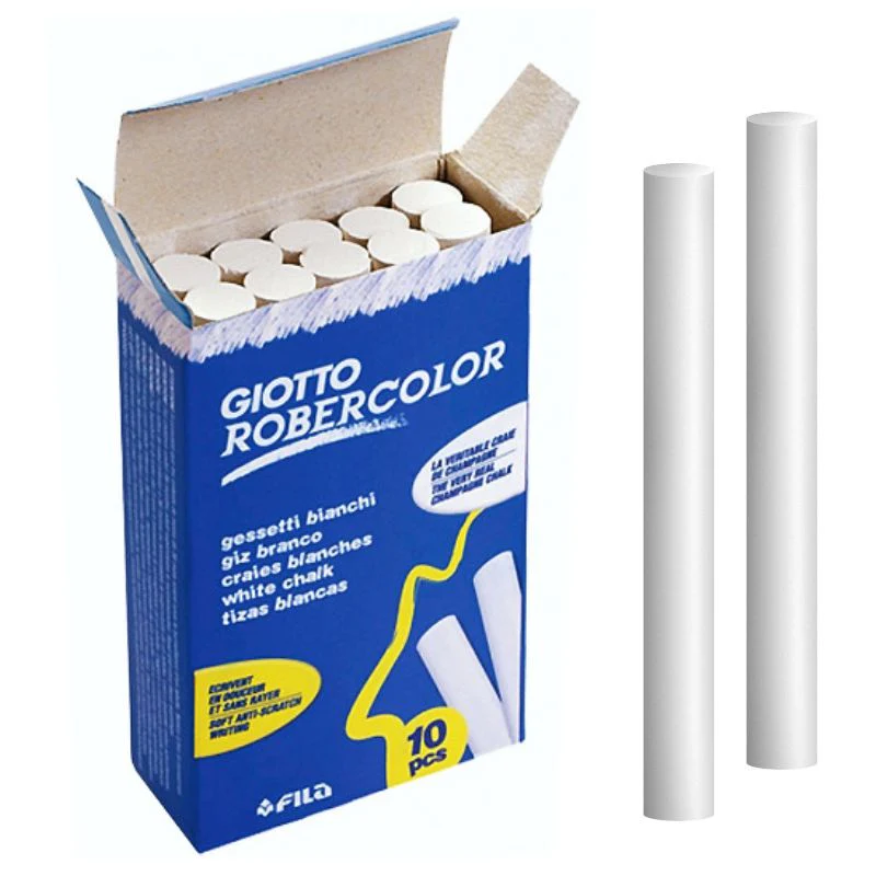 Giotto Robercolor White Chalk Box of 10 - Nail Gallerys