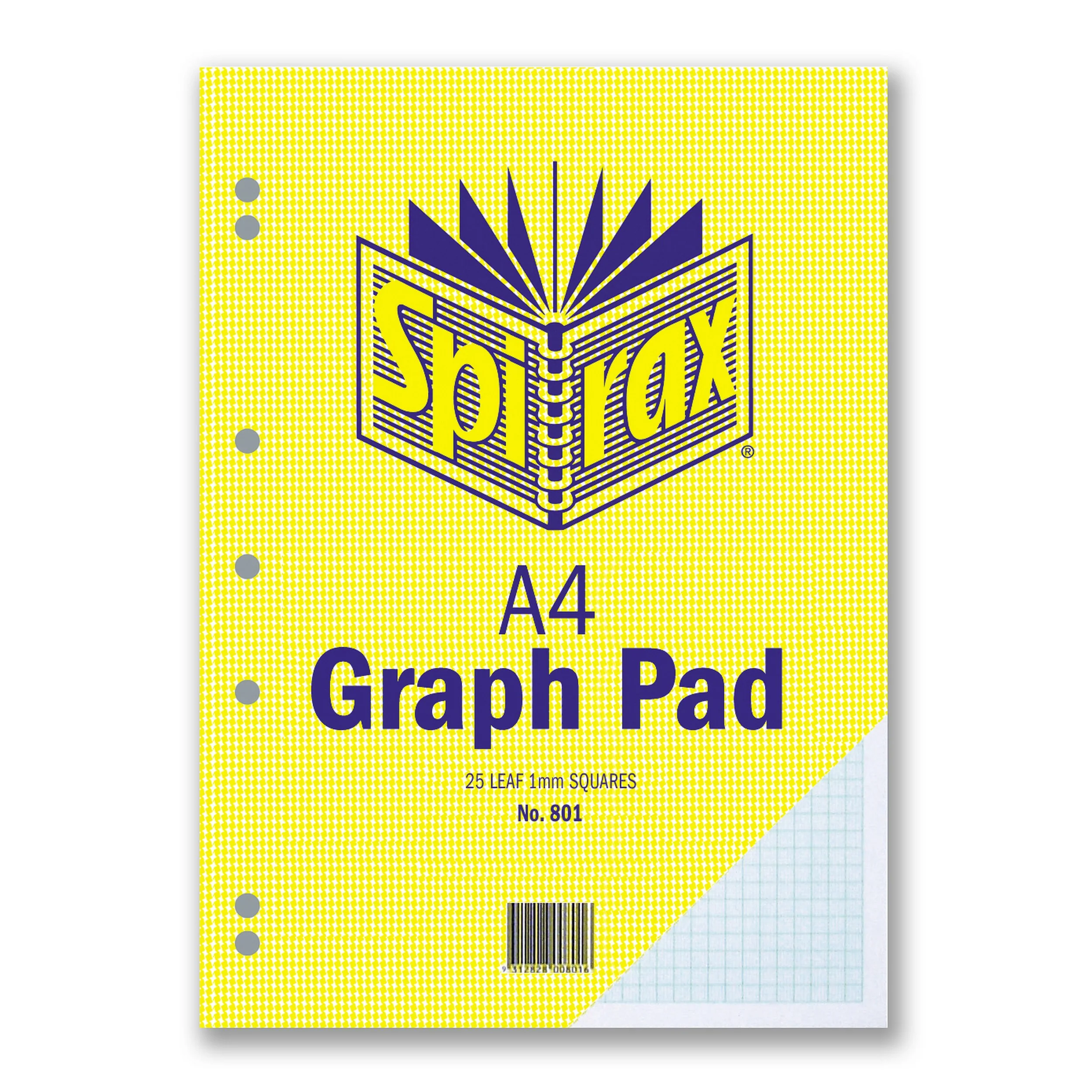 Spirax 801 Graph Pad 1mm A4 25 Leaf - Pack Of 10 - Nail Gallerys