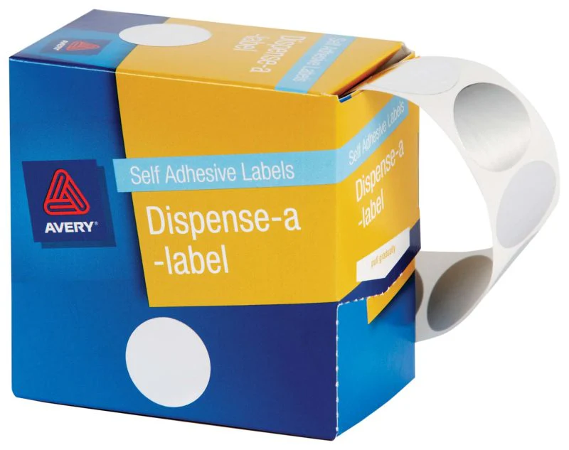 Avery Self Adhesive Label Dispenser Round 24mm 250 Pack - Nail Gallerys