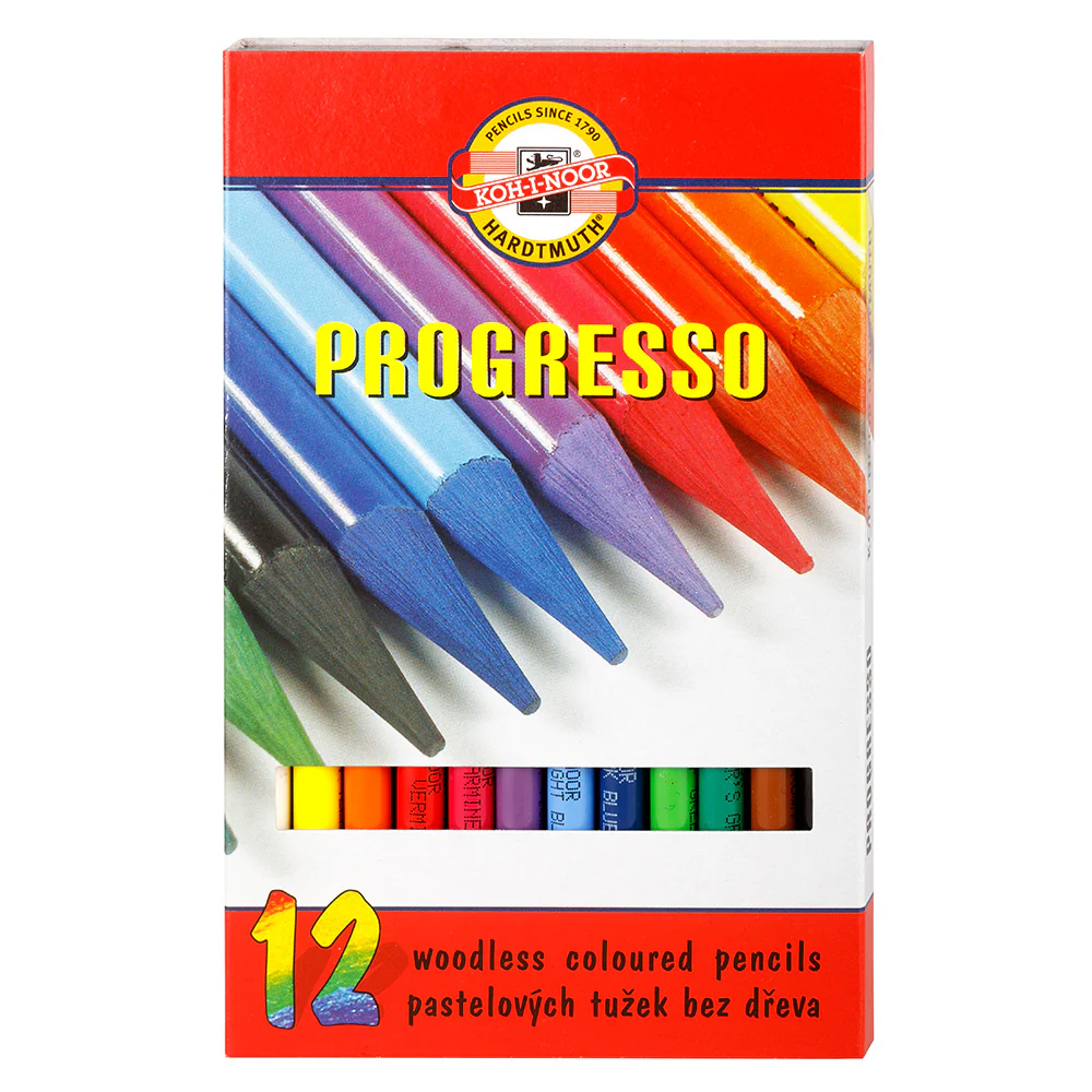Koh-I-Noor Progresso Woodless Coloured Pencils Set of 12 - Nail Gallerys