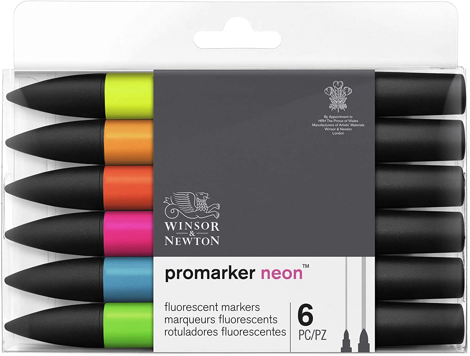 Winsor & Newton Promarker Set Of 6 Neons - Nail Gallerys