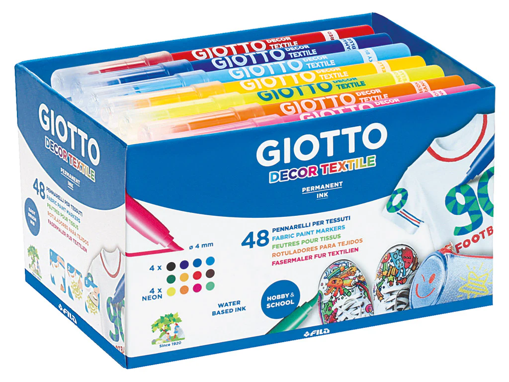 Giotto D  cor Textile Markers Schoolpack of 48 - Nail Gallerys