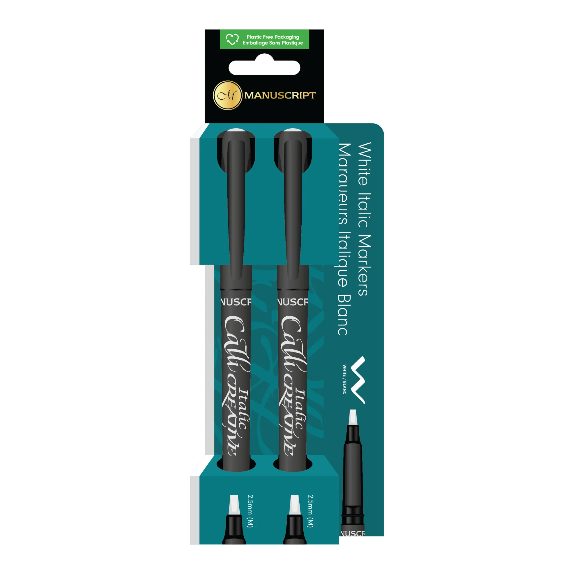 Manuscript Callicreative Italic White Markers Set Of 2 - Nail Gallerys