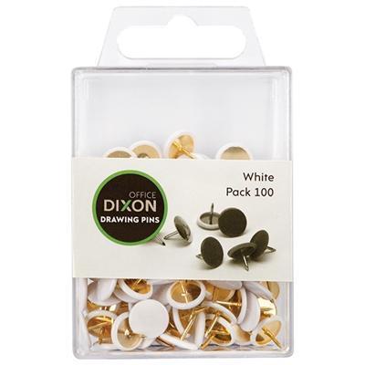 Dixon Drawing Pins White Pack 100 - Nail Gallerys