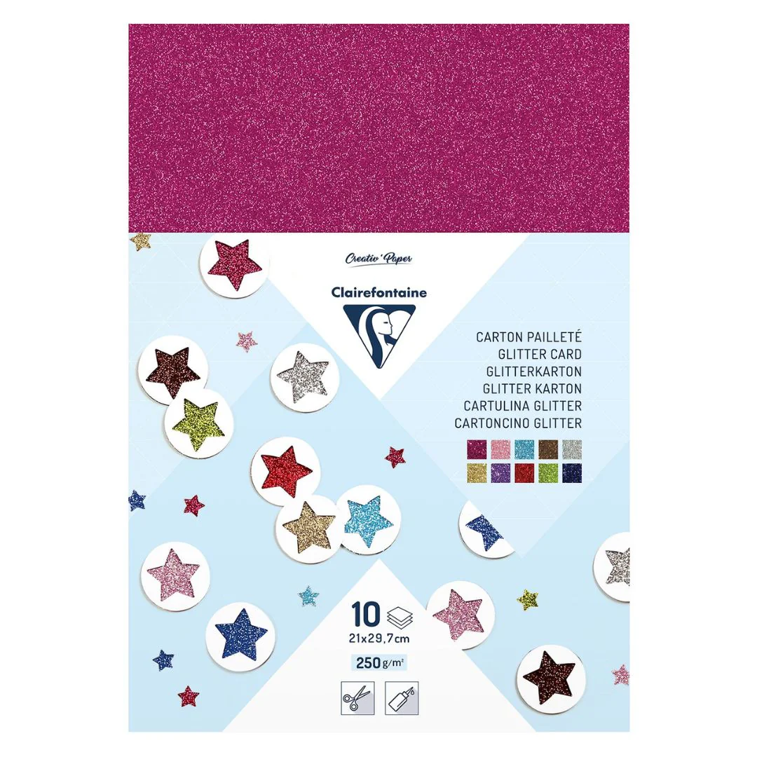 Clairefontaine A4 250gsm 10 Sheet Glitter Cardboard - Nail Gallerys