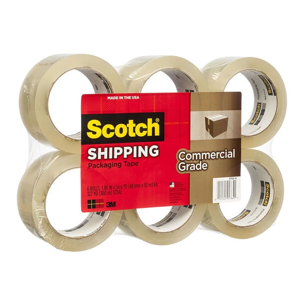 Scotch Commercial Grade Packaging Tape 3750-6 Clear 48mmx50m Pack Of 6 Rolls - Nail Gallerys