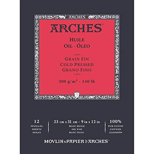 Arches Oil 300gsm 12 Sheets Cold Pressed Pads - Nail Gallerys