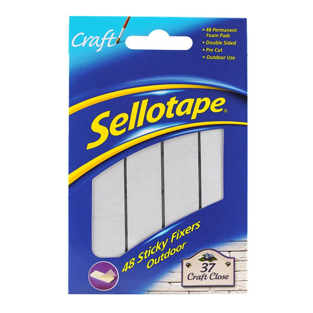 Sellotape Sticky Fixer Pads Outdoor Pack Of 48 - Nail Gallerys