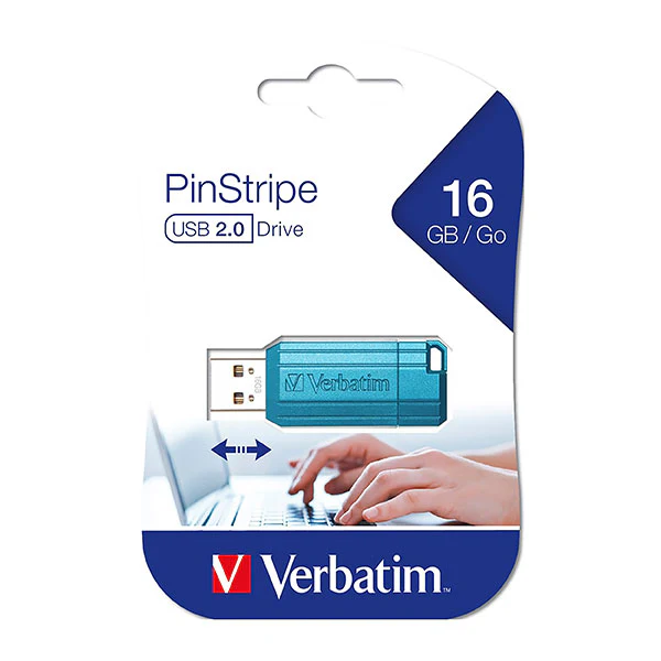Verbatim Store'n'go Pinstripe Usb Drive 16gb Blue - Nail Gallerys