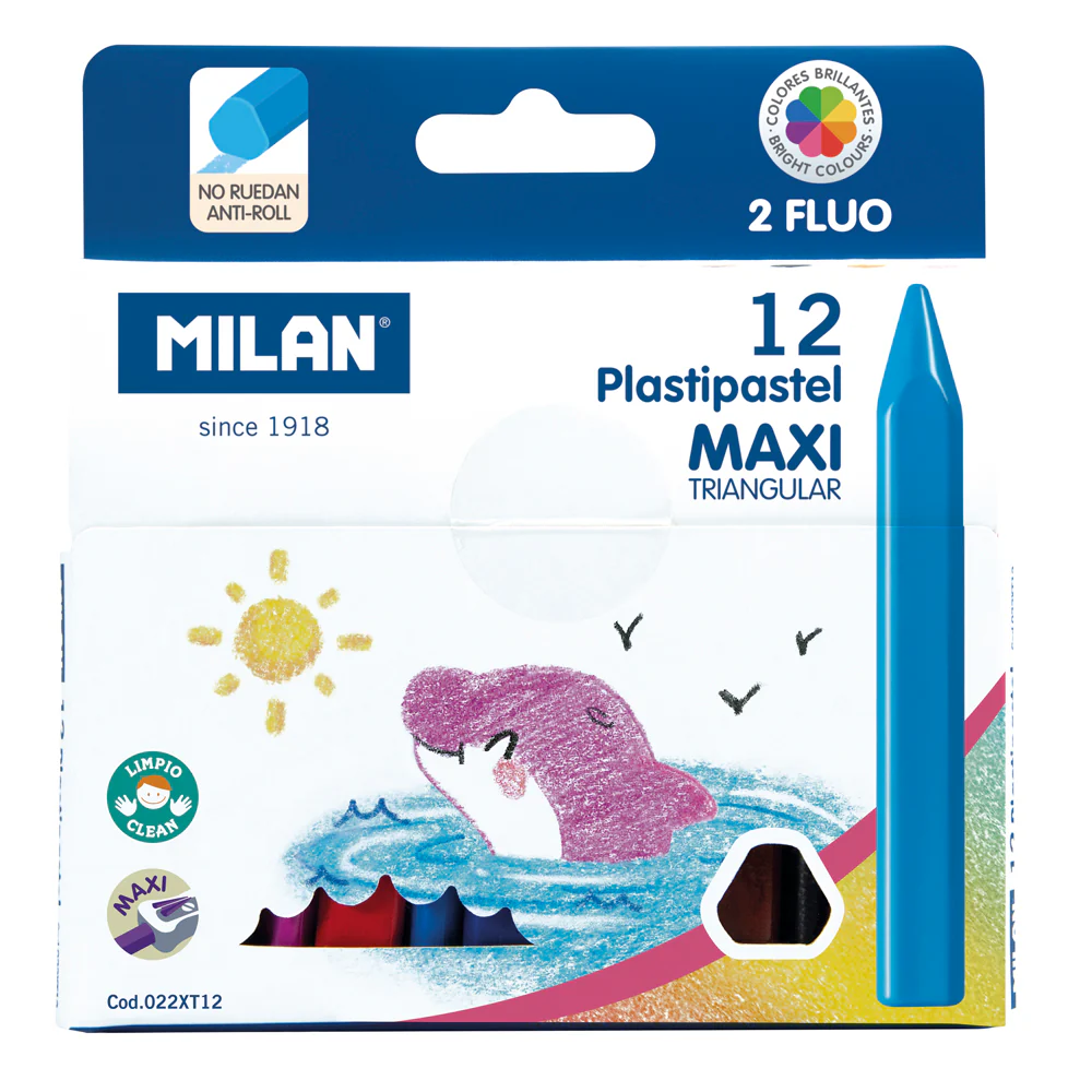 Milan Maxi Triangular Plastipastels Set of 12 - Nail Gallerys