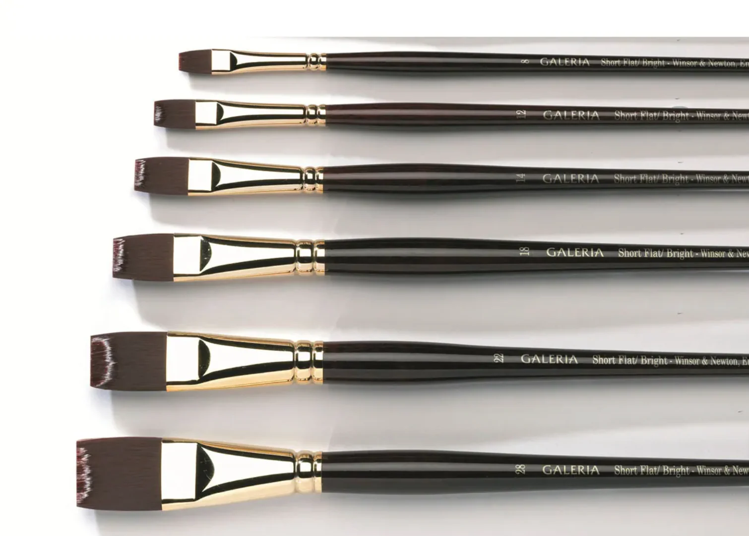Winsor & Newton Galeria Long Handle Flat Brushes - Nail Gallerys