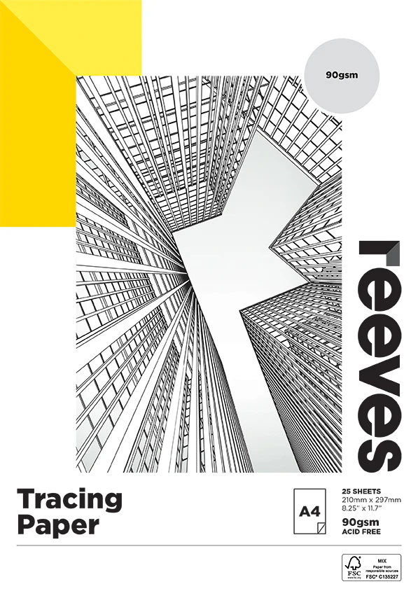 Reeves Tracing 90gsm 25 Sheet Pads - Nail Gallerys