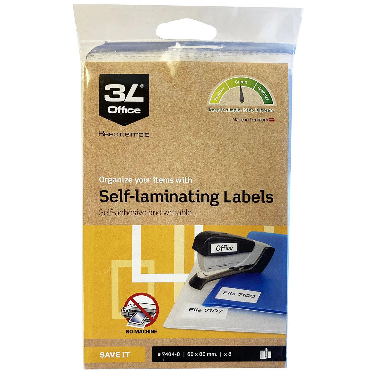 3L Self Laminating Labels 60x80mm 2up 4 Sheets - Pack Of 8 - Nail Gallerys