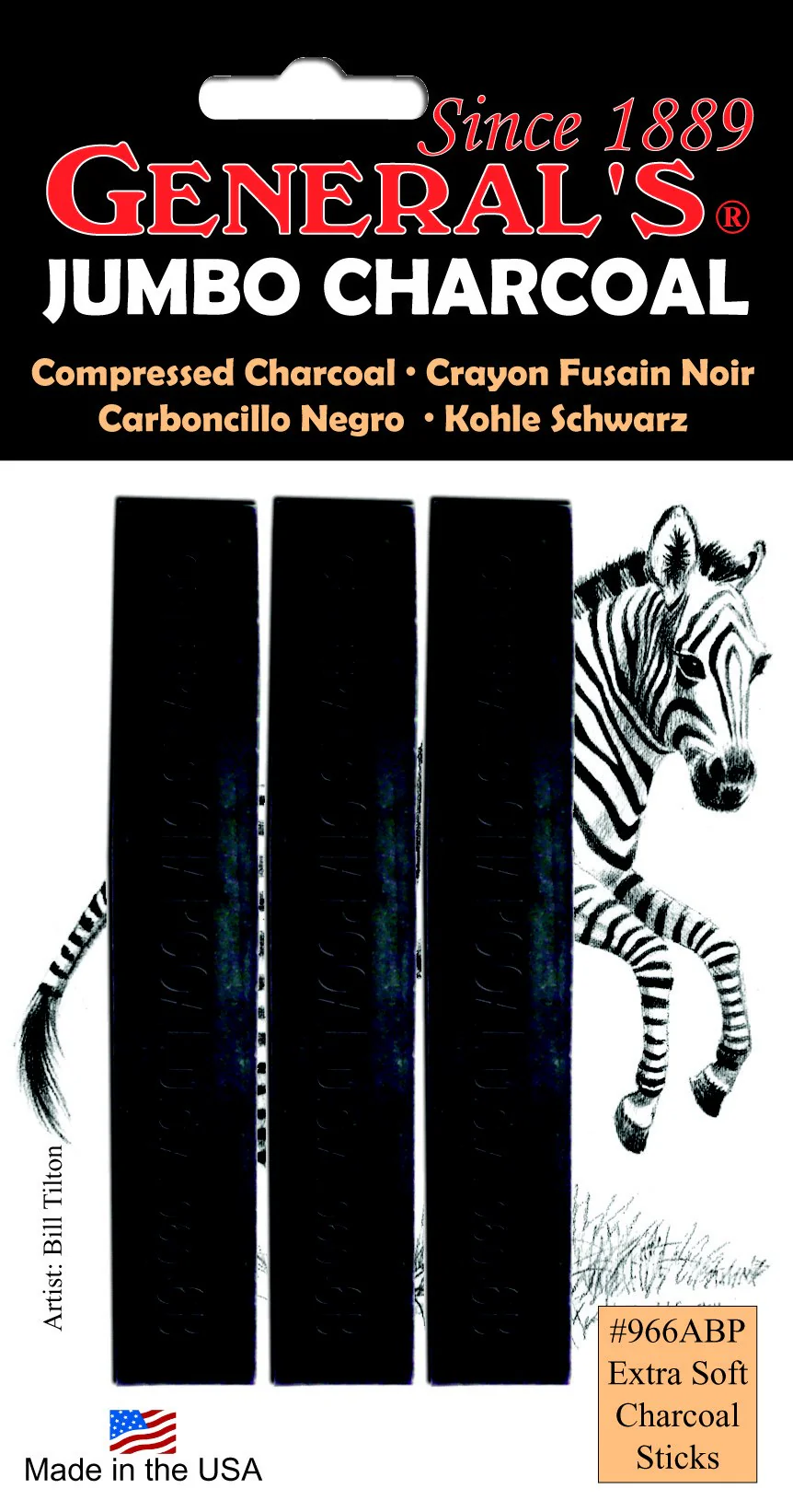 General's Compressed Jumbo Charcoal 6B (3 Pieces) - Nail Gallerys