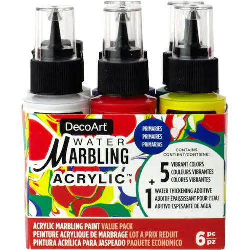Decoart Water Marbling Paints Primaries Pack Of 6 - Nail Gallerys