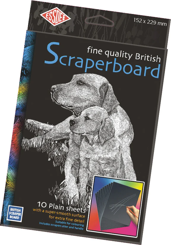 Essdee Black Scraperboard Pack of 10 Sheets - Nail Gallerys
