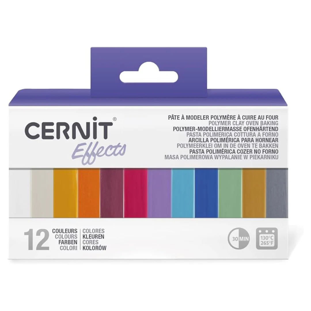 Cernit Mini Blocks 25g Effects Polymer Clay Set of 12 - Nail Gallerys