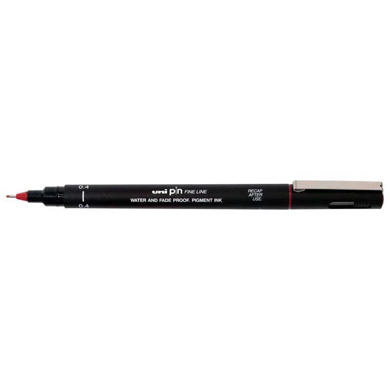 Uni Pin Permanent Red 0.4mm Fineliner - Nail Gallerys