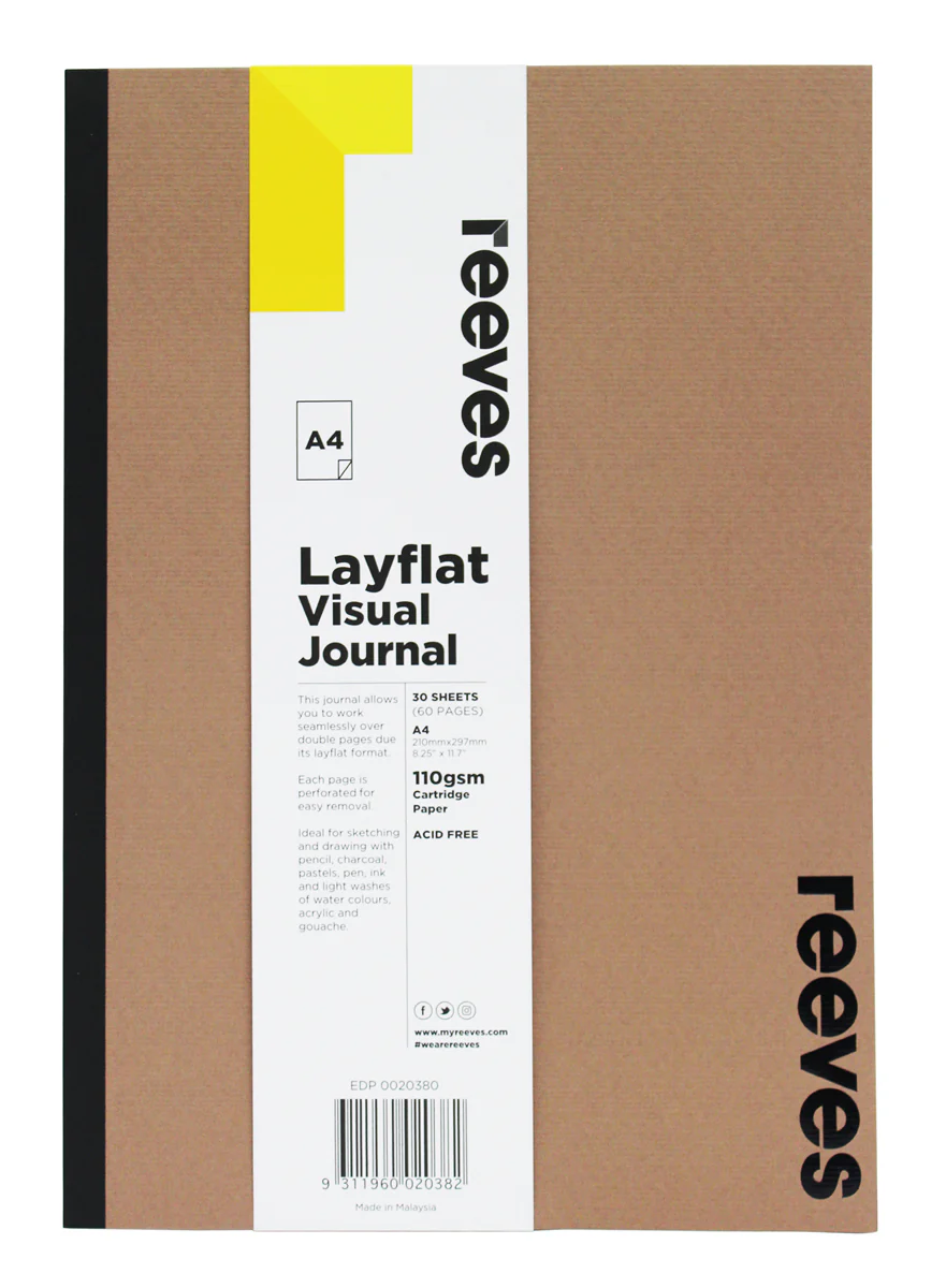 Reeves Layflat Black Cover 30 Sheet Visual Journals - Nail Gallerys