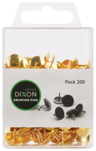 Dixon Drawing Pins Brass Size No.3 Pack 200 - Nail Gallerys