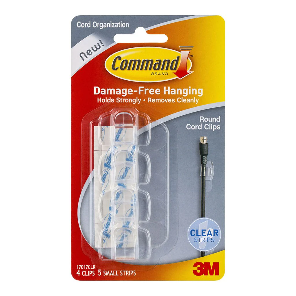 Command Clips Round Cord 17017clr Clear Pack Of 4 - Nail Gallerys