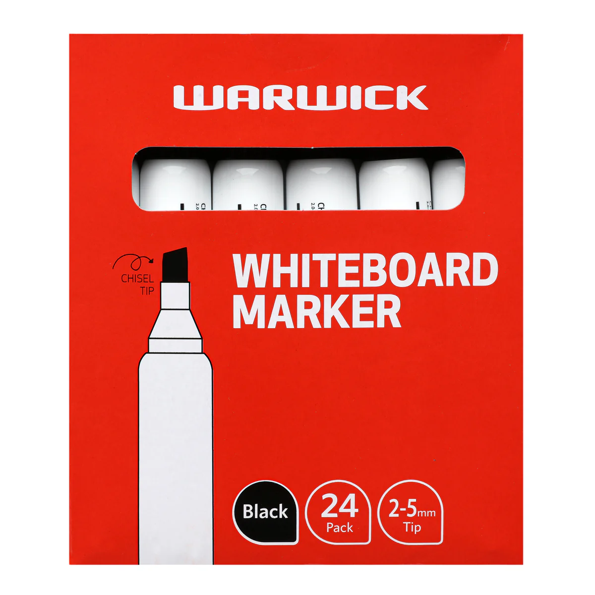 Warwick Chisel Tip Whiteboard Markers Pack of 24 - Nail Gallerys