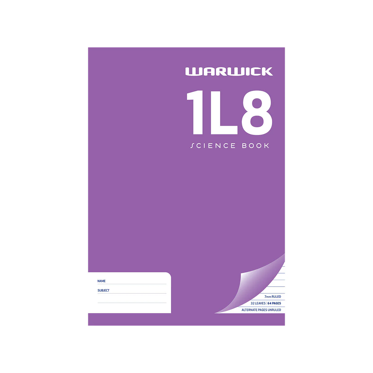 Warwick 1L8 A4 36 Leaf Ruled Alternating Pages Exercise Book - Nail Gallerys